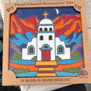 NIB Earthtones Moonlight Mountain Mission trivet tile. Exclusive!